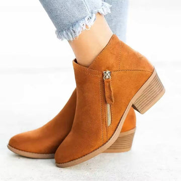 Botines para Mujer de Caña Corta con Tacón Grueso – Estilo Casual Sofisticado