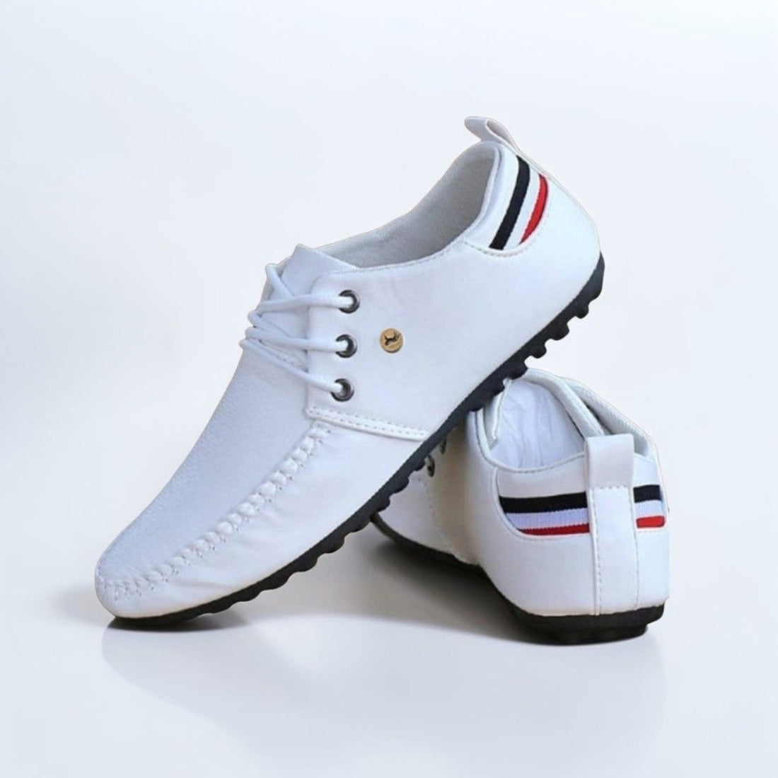 Zapato Hombre Casual Tipo Mocasín en Cuero Blanco - Tienda Serrano