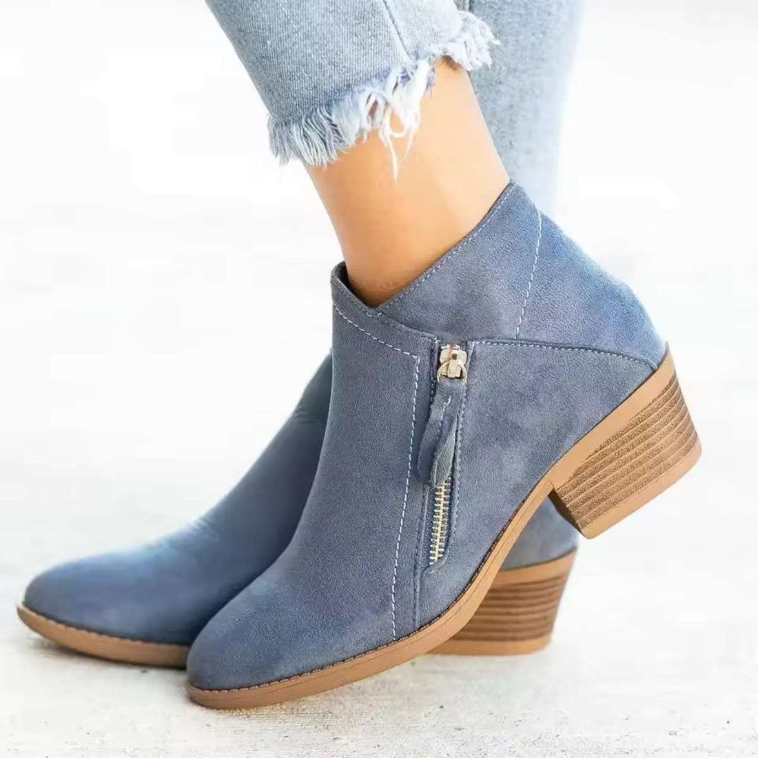 Botines para Mujer de Caña Corta con Tacón Grueso – Estilo Casual Sofisticado
