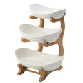 Frutero de Mesa en Bambú de 3 Niveles con Bandejas Removibles Tienda Serrano