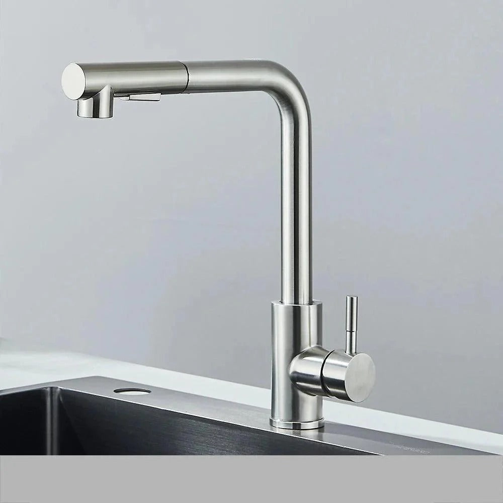 Grifo de Cocina Gourmet en Acero Inoxidable – Monomando Extensible con Mezclador de Agua Caliente y Fría Tienda Serrano