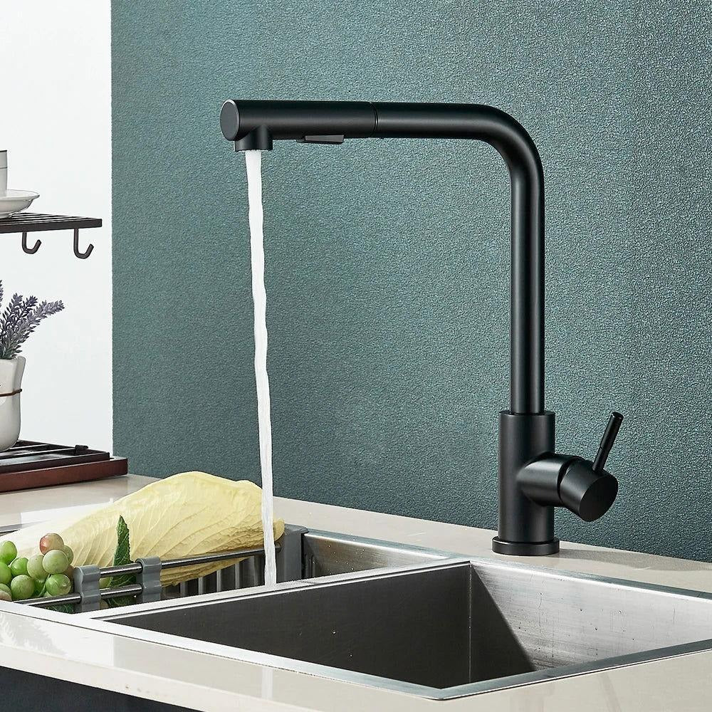 Grifo de Cocina Gourmet en Acero Inoxidable – Monomando Extensible con Mezclador de Agua Caliente y Fría Tienda Serrano