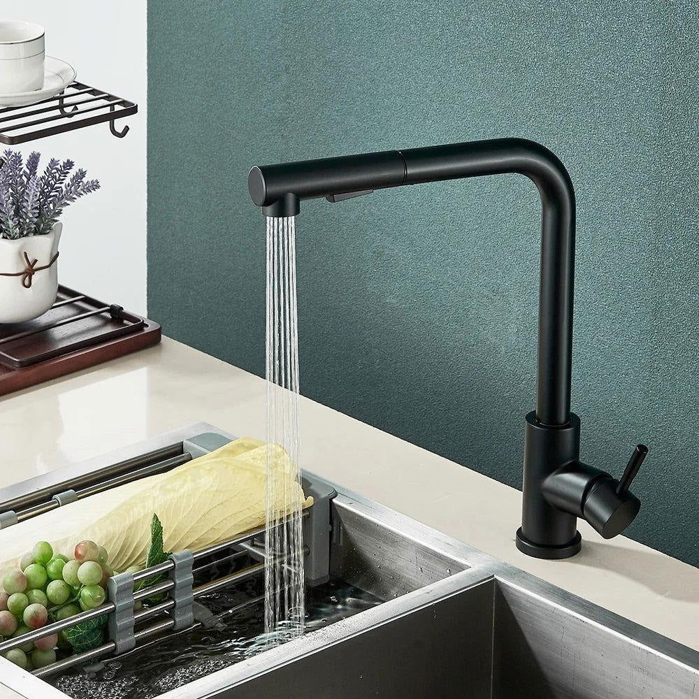 Grifo de Cocina Gourmet en Acero Inoxidable – Monomando Extensible con Mezclador de Agua Caliente y Fría Tienda Serrano