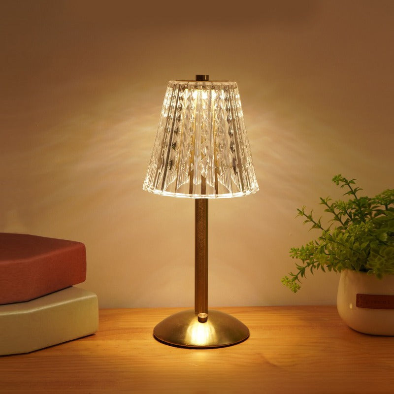 Lámpara de Mesa LED Inalámbrica Dorada con Control Táctil, 3 Tonos de Luz y Carga USB Tienda Serrano