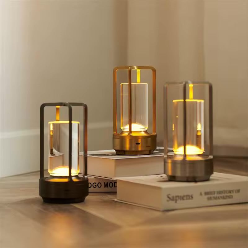 Lámpara de Mesa LED Recargable Inalámbrica con Control Táctil 3 Tonos de Luz y Carga USB Tienda Serrano