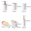 Set de Baño Completo de Bambú Premium 6 Piezas – Organizador y Accesorios Elegantes Tienda serrano