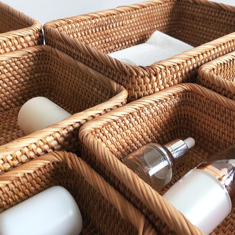 Set de Cestos de Mimbre Organizador Multiusos y Decorativo – Estilo y Orden para tu Hogar
