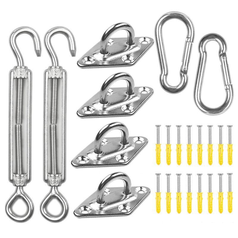 Kit de Instalación Ultra Rápida para Toldo – En Acero Inoxidable [INCLUYE 4 CUERDAS GRATIS]