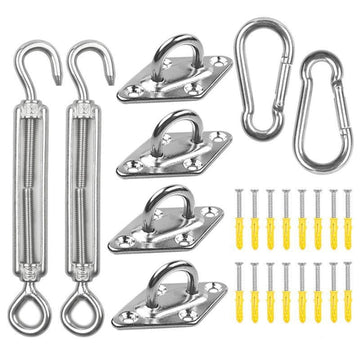 Kit de Instalación Ultra Rápida para Toldo – En Acero Inoxidable [INCLUYE 4 CUERDAS GRATIS]