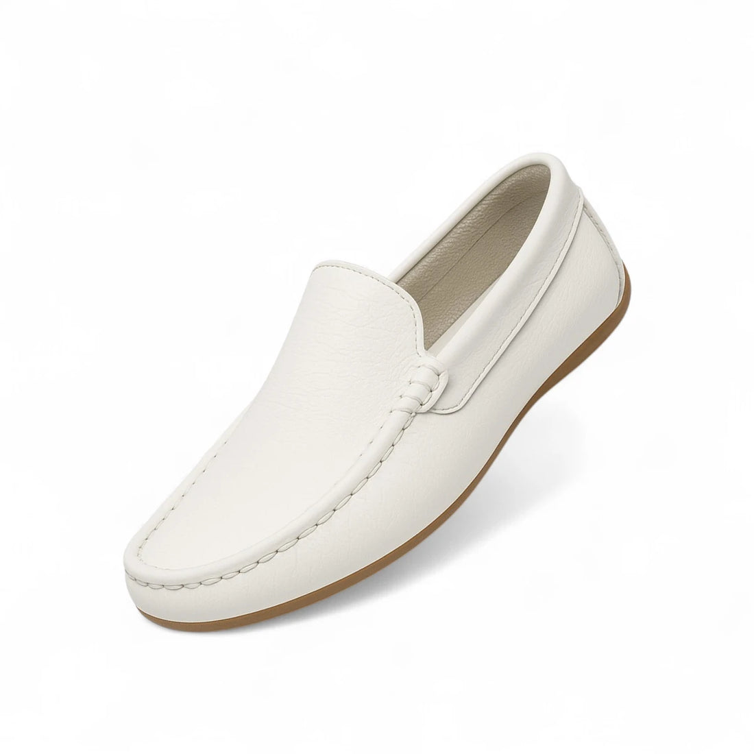Mocasín Hombre en Cuero - Color Blanco - Diseño Elegante - Tienda Serrano
