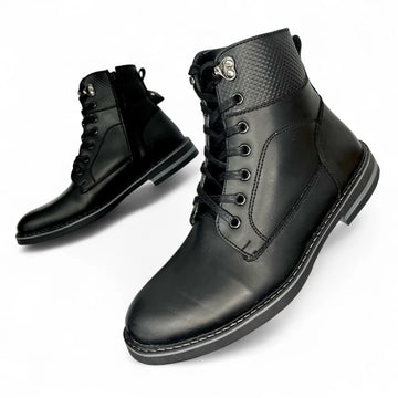 Botas Hombre en Cuero Negras de Caña Media – Estilo urbano con funcionalidad